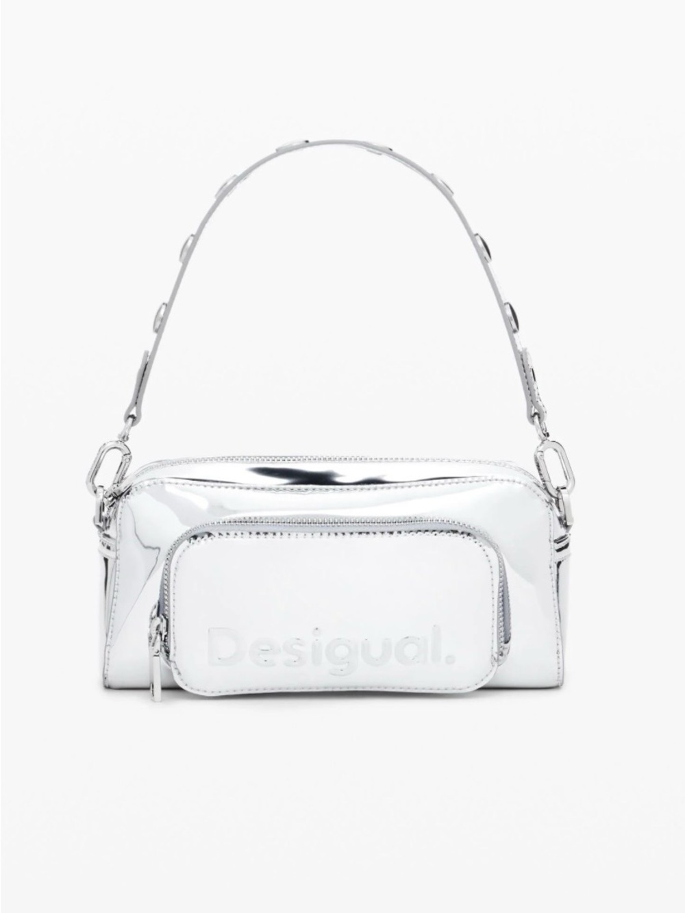 Desigual Silver Patent Shoulder Bag